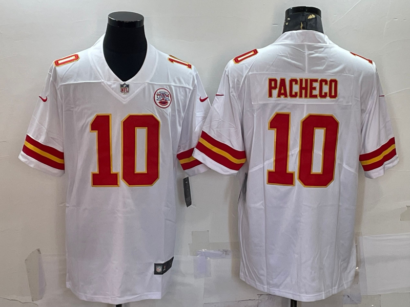 Men's Kansas City Chiefs Isiah Pacheco #10 White Jersey